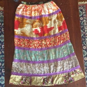 🌞🌛✨Hippie Chick Gypsy Maxi Silk Skirt Blue Sky